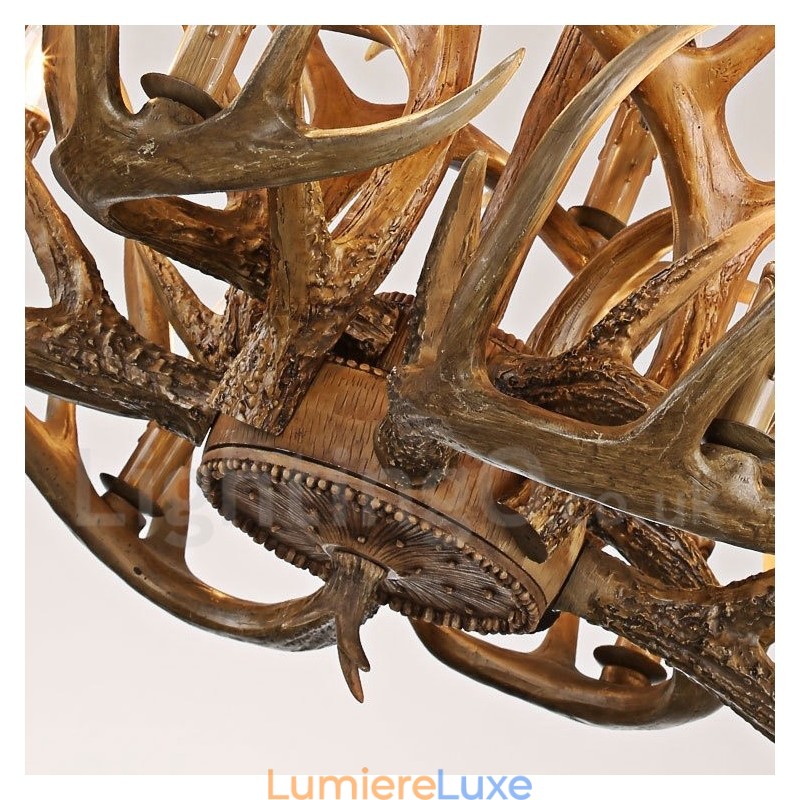 Lustre vintage à 12 lumières de style country