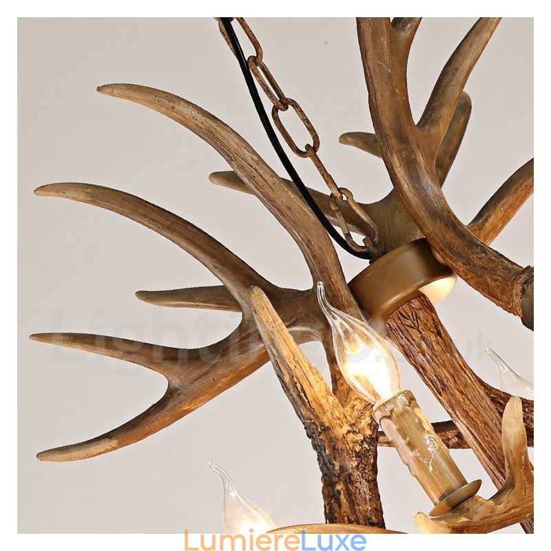 Lustre vintage à 12 lumières de style country