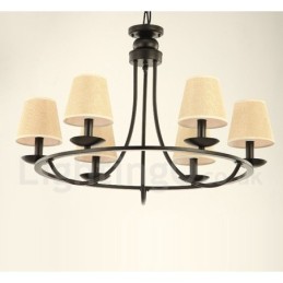 Lustre rétro à 6 lampes à un seul niveau