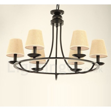 Lustre rétro à 6 lampes à un seul niveau