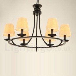 Lustre rétro à 6 lampes à un seul niveau