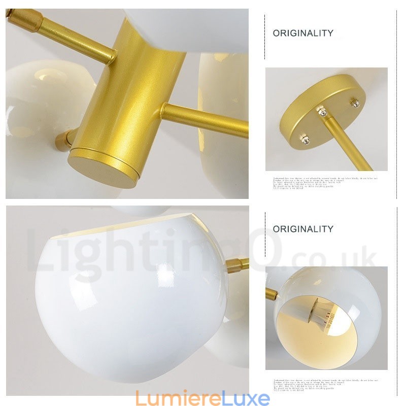 Lustre moderne et contemporain blanc à 10 lumières