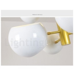 Lustre moderne et contemporain blanc à 10 lumières