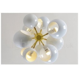 Lustre moderne et contemporain blanc à 10 lumières