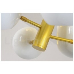 Lustre moderne et contemporain blanc à 10 lumières