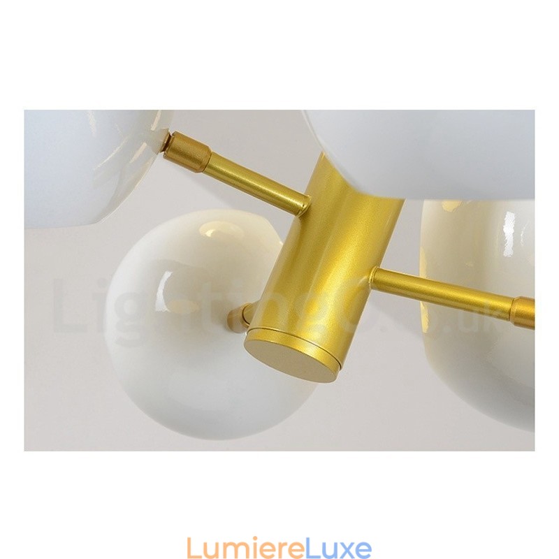 Lustre moderne et contemporain blanc à 10 lumières