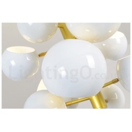 Lustre moderne et contemporain blanc à 10 lumières