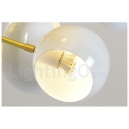 Lustre moderne et contemporain blanc à 10 lumières
