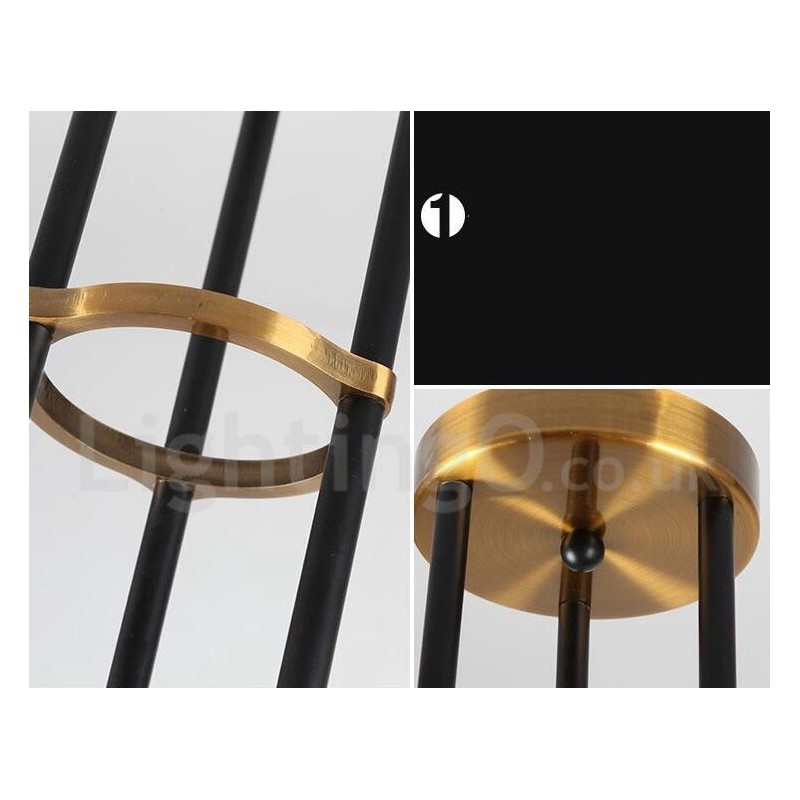Lustre contemporain moderne à 6 lumières et 3 niveaux