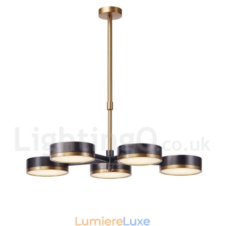 Lustre contemporain moderne à 5 niveaux Lustre contemporain moderne à 5 niveaux