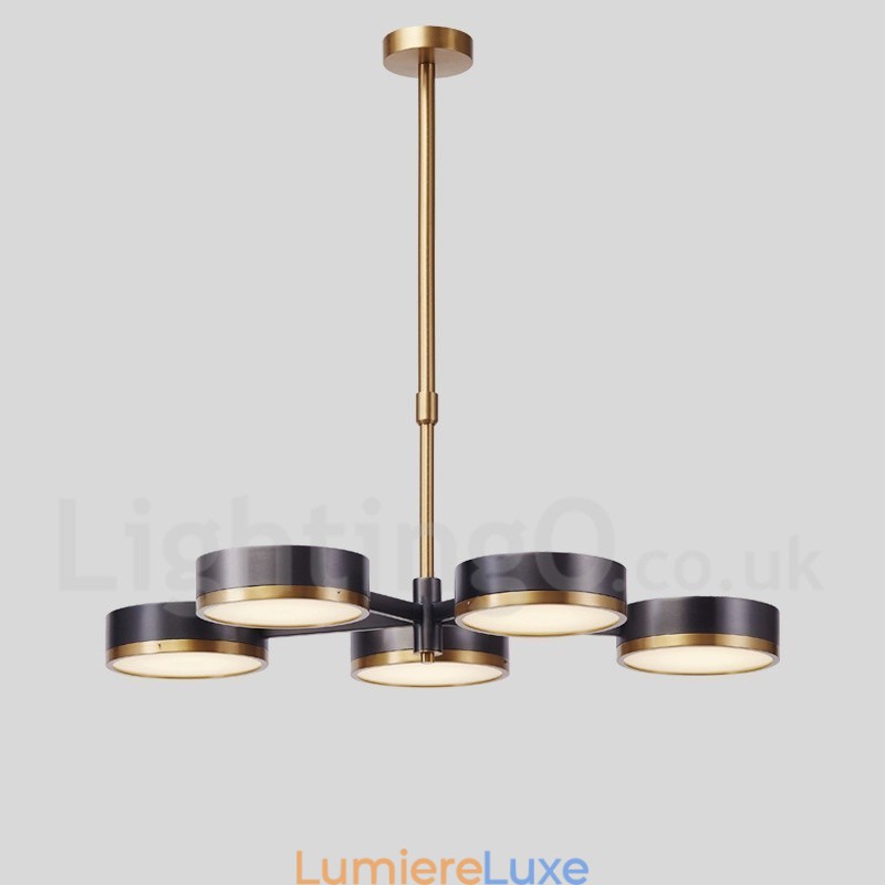Lustre contemporain moderne à 5 niveaux