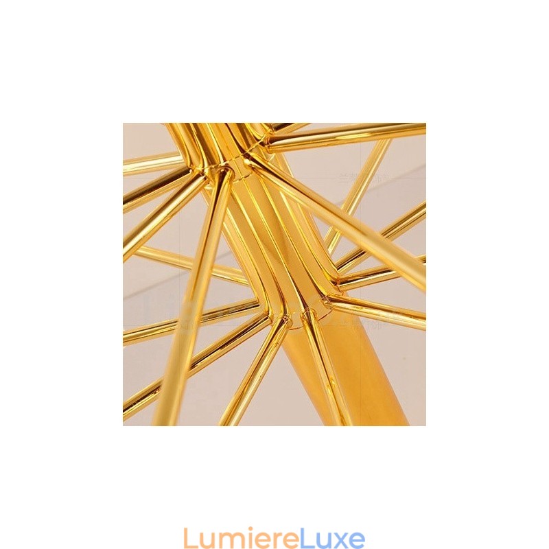 Lustre contemporain moderne à 40 lumières, doré, à 2 niveaux
