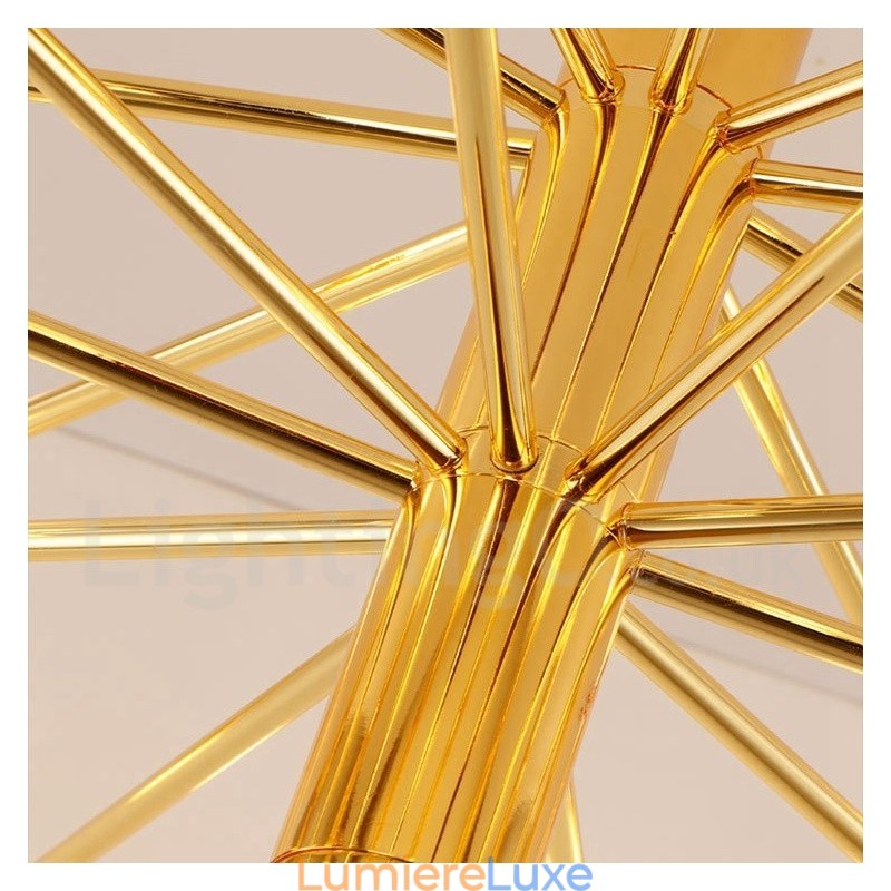 Lustre contemporain moderne à 40 lumières, doré, à 2 niveaux