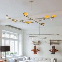 Lustre contemporain moderne à 8 lumières
