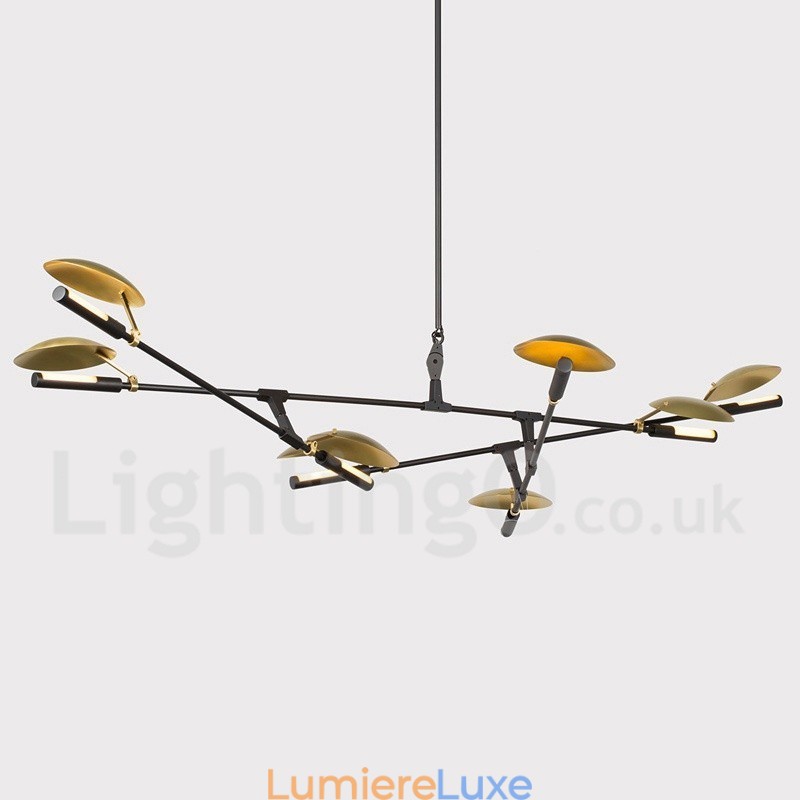 Lustre contemporain moderne à 8 lumières