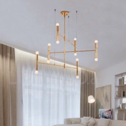 Lustre contemporain moderne à 8 lumières et 3 niveaux