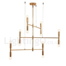 Lustre contemporain moderne à 8 lumières et 3 niveaux
