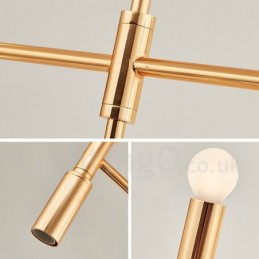 Lustre contemporain moderne à 8 lumières et 3 niveaux