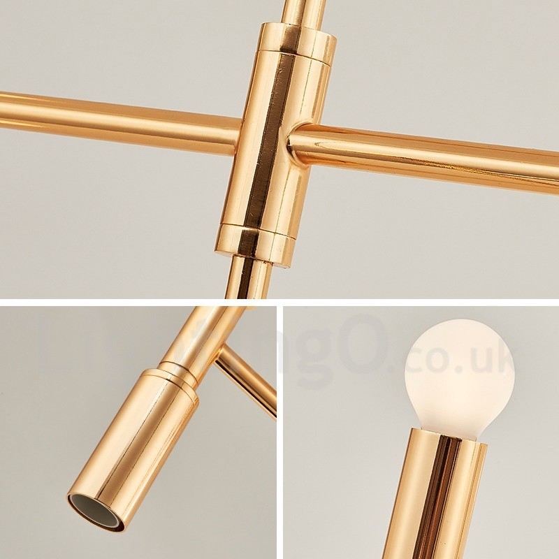 Lustre contemporain moderne à 8 lumières et 3 niveaux