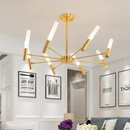 Lustre contemporain moderne rotatif à 8 lumières