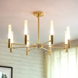 Lustre contemporain moderne rotatif à 8 lumières