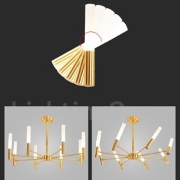 Lustre contemporain moderne rotatif à 8 lumières