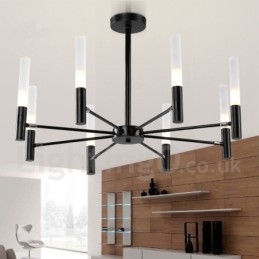 Lustre contemporain moderne rotatif à 8 lumières