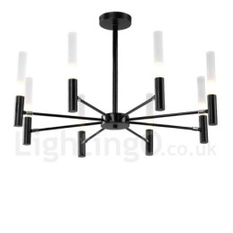 Lustre contemporain moderne rotatif à 8 lumières