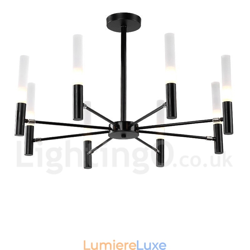 Lustre contemporain moderne rotatif à 8 lumières