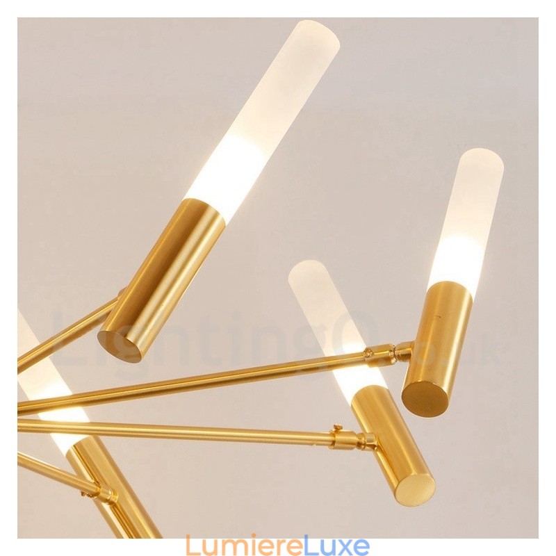 Lustre contemporain moderne rotatif à 8 lumières