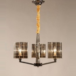 Lustre contemporain moderne à 3 niveaux et à 3 lampes