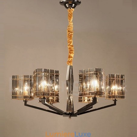 Lustre contemporain moderne à 6 niveaux Lustre contemporain moderne à 6 niveaux