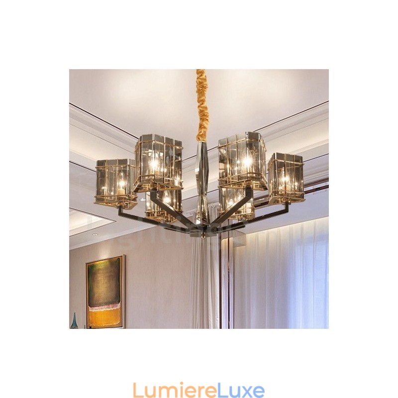 Lustre contemporain moderne à 6 niveaux