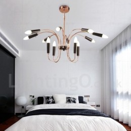 Lustre contemporain moderne à 2 niveaux et 12 lumières
