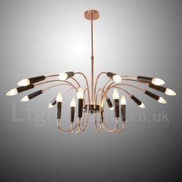 Lustre contemporain moderne à 2 niveaux et 18 lumières