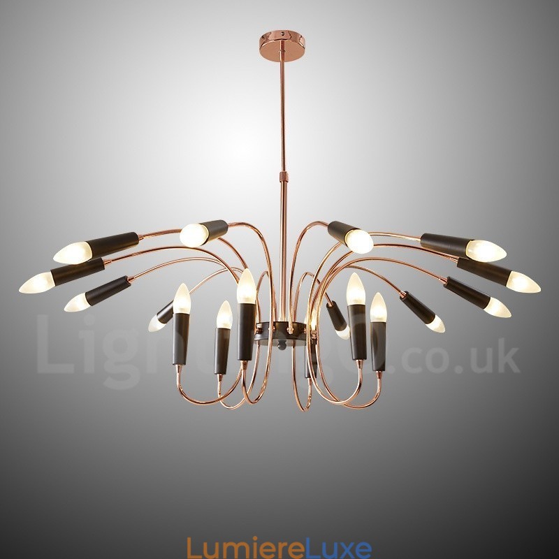 Lustre contemporain moderne à 2 niveaux et 18 lumières