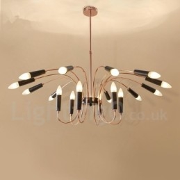 Lustre contemporain moderne à 2 niveaux et 18 lumières