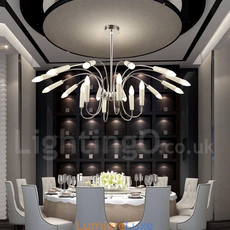 Lustre contemporain moderne à 2 niveaux et 18 lumières