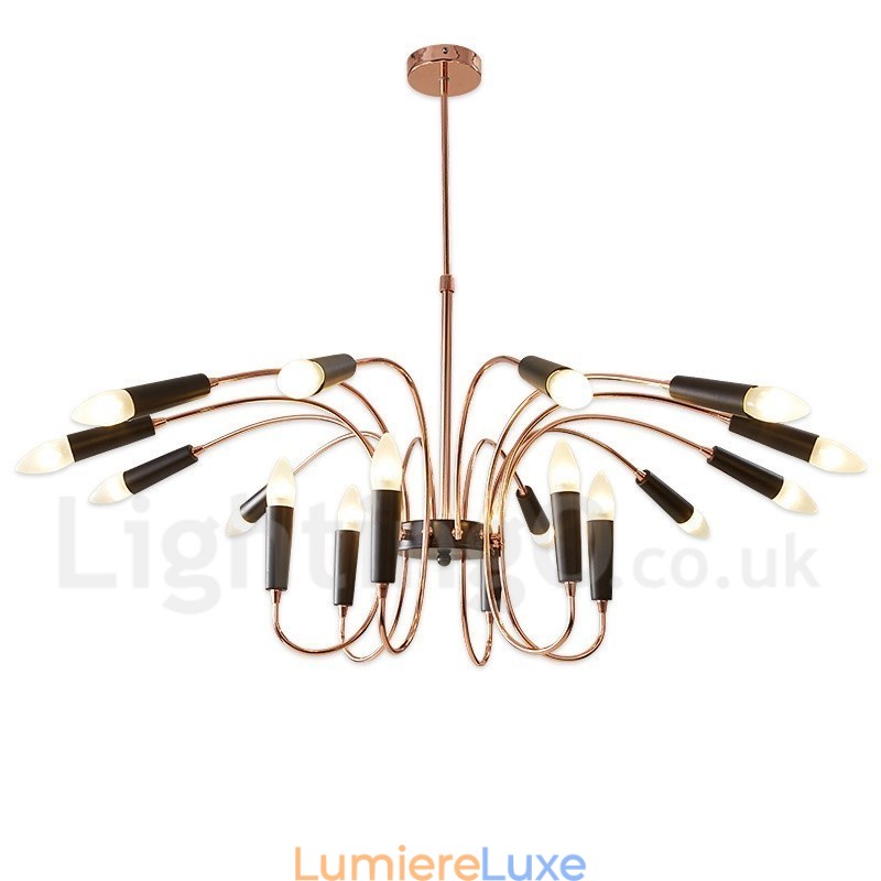 Lustre contemporain moderne à 2 niveaux et 18 lumières