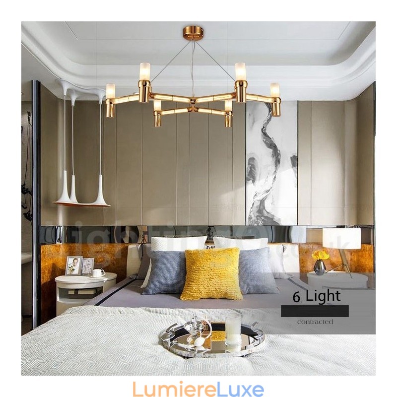 Lustre contemporain moderne à 6 niveaux