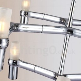 Lustre contemporain moderne à 12 lumières et 3 niveaux