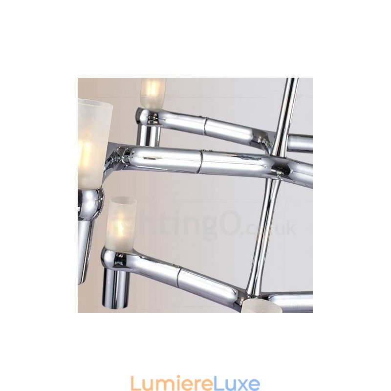 Lustre contemporain moderne à 12 lumières et 3 niveaux