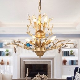 Lustre contemporain moderne à 7 lumières, hauteur 60 cm, largeur 45 cm