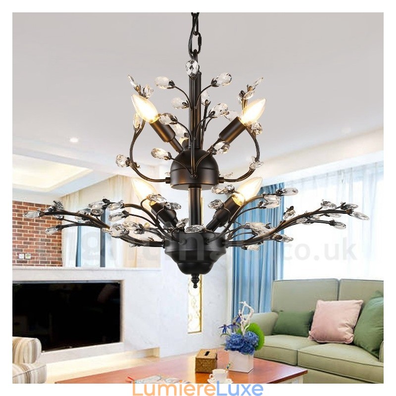 Lustre contemporain moderne à 7 lumières, hauteur 60 cm, largeur 45 cm