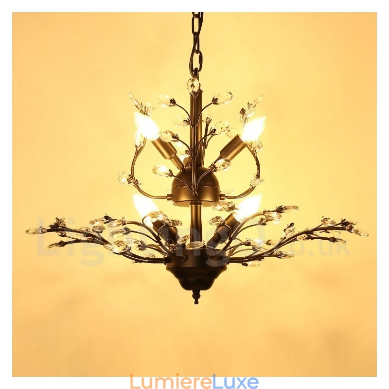 Lustre contemporain moderne à 7 lumières, hauteur 60 cm, largeur 45 cm
