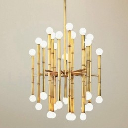 Lustre contemporain moderne à 30 lumières et 2 niveaux pour la lumière