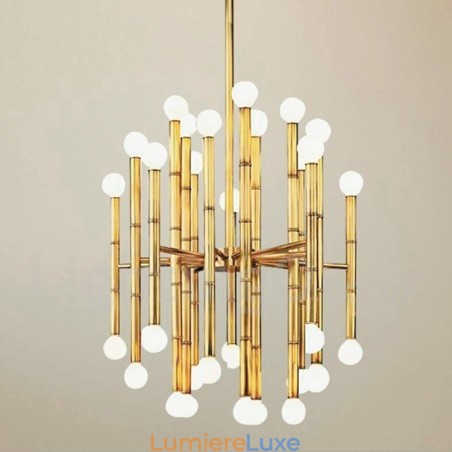 Lustre contemporain moderne à 30 lumières et 2 niveaux pour la lumière Lustre contemporain moderne à 30 lumières et 2 niveaux pour la lumière