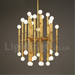 Lustre contemporain moderne à 30 lumières et 2 niveaux pour la lumière