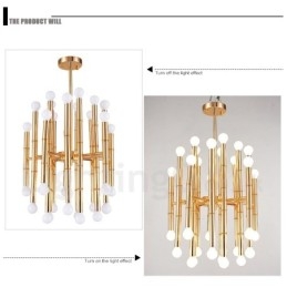 Lustre contemporain moderne à 30 lumières et 2 niveaux pour la lumière