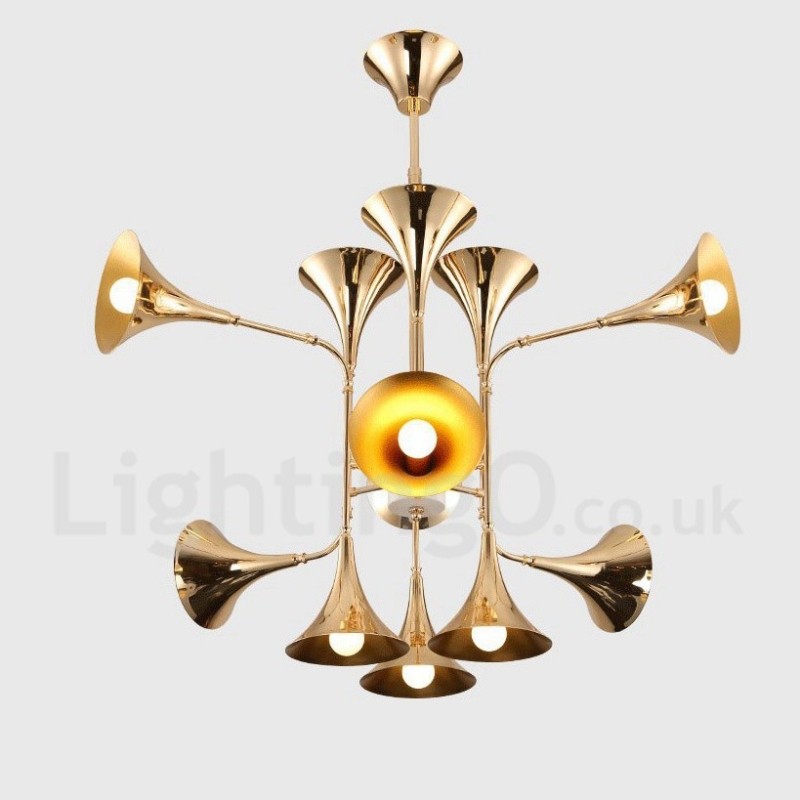 Lustre à 12 lumières de style contemporain moderne